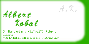 albert kobol business card